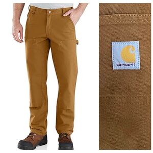 Carhartt Brown Relaxed Straight Rugged Flex Duck Double Front Utility Pant 34X30